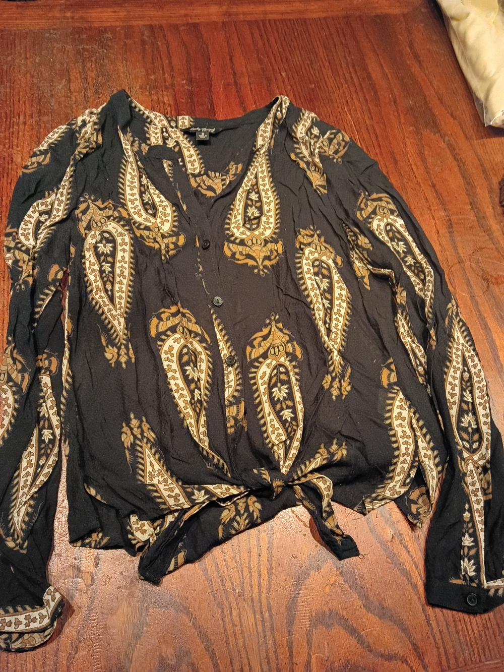 Lucky Brand Black Patterned Top